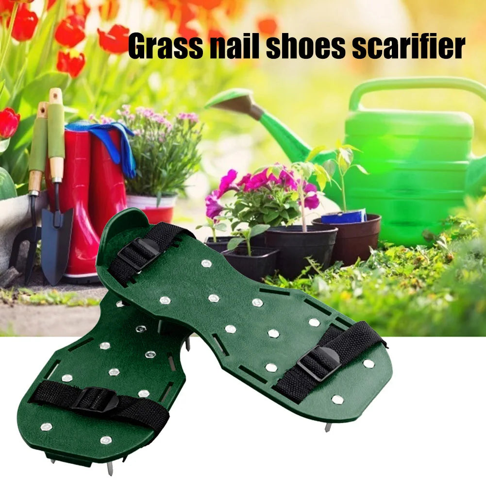30cm Gardening Walking Garden Yard Grass Cultivator Scarification Aerator Nail Shoes Multi-functional Practical Durable Tools
