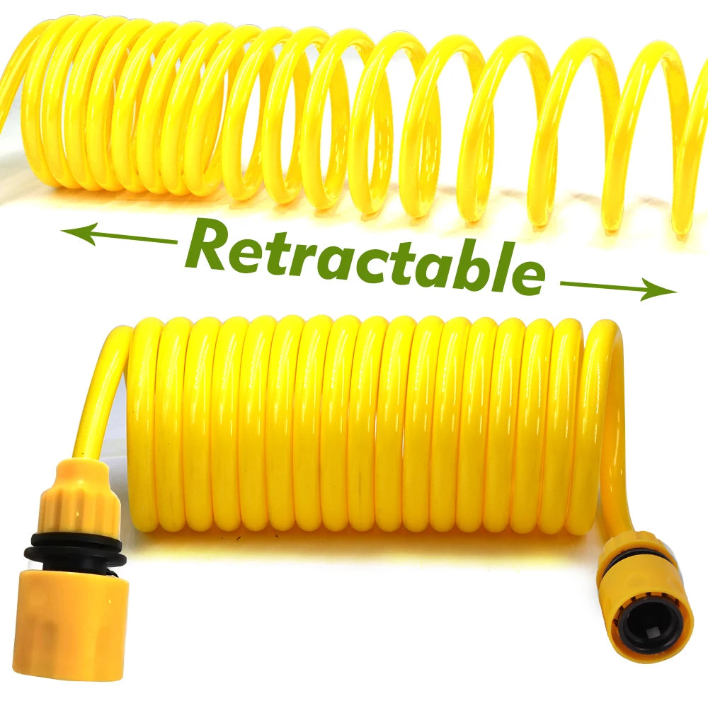 Garden Extension Hose with Sprayer Sprinkler for  for Car Cleaning Courtyard Lawn Watering EVA Retractable Tubeing Water Gun Kit