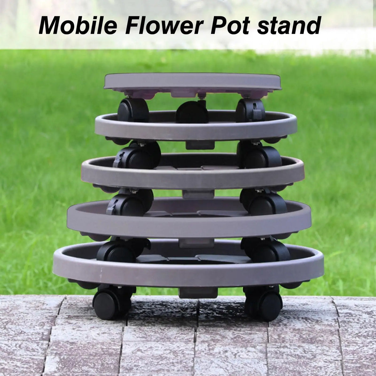Flower Pot Stand Plant Saucer Pot Round Potted Plant Stand Removable Flower Pot Tray Tree Planter Stand Mobile flowerpot holder
