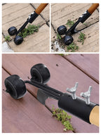 Weed Remover Set with Roller Manual Weed Remover No Need to Bend Over for Garden/ Sidewalk/ Driveway Cracks Elderly