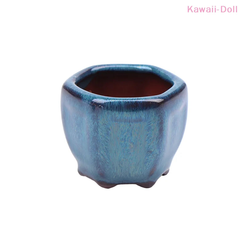 Dollhouse Mini Plant Pots Flower Pot With Holes Bonsai Flowerpot Purple Sand Craft Chinese Style Plant Pot Planter Garden Decor