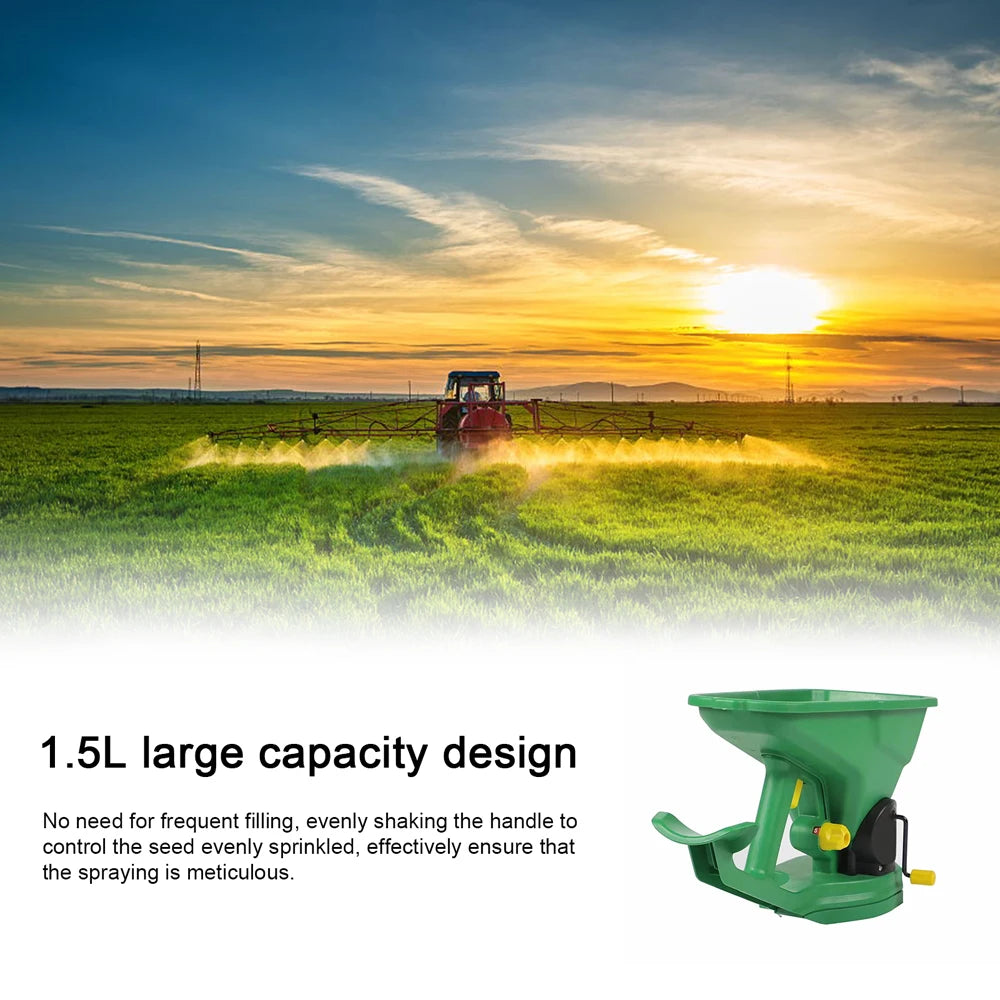 Gardening Seed Spreader Manual Seeder 1.5L Capacity  with 5 Gears Adjustable for Sowing Fertilizing Melting Snow for Garden Lawn