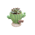 Cactus Flower Planter Pot Cute Mini Resin Cactus Flowerpot With Drainage Holes Cactus Indoor Outdoor Decor