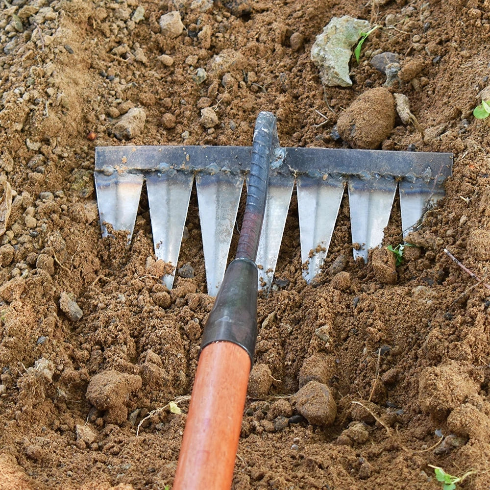 4/5/6/7 Teeth Weeding Hoe Rake Farm Tool Weeding Scarifier Artifact Agricultural Garden Tool Hoe Farm Growing Weeding Tools