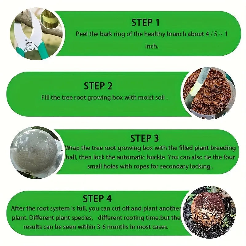 10pcs Plant Propagation Box Set High-Pressure Grafting, Cutting, and Rooting Kit for Tree Branches with Pressure Balls