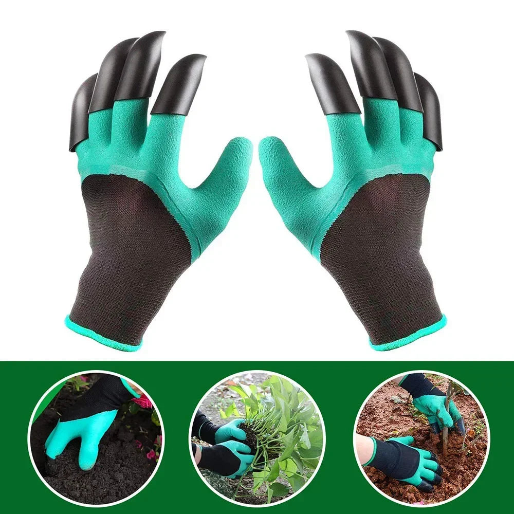 Garden Tool Set 4 Pack With Trowel, Cultivator Hand Rake, Transplant Trowel, Gardening Gloves For Weeding, Loosening Soil