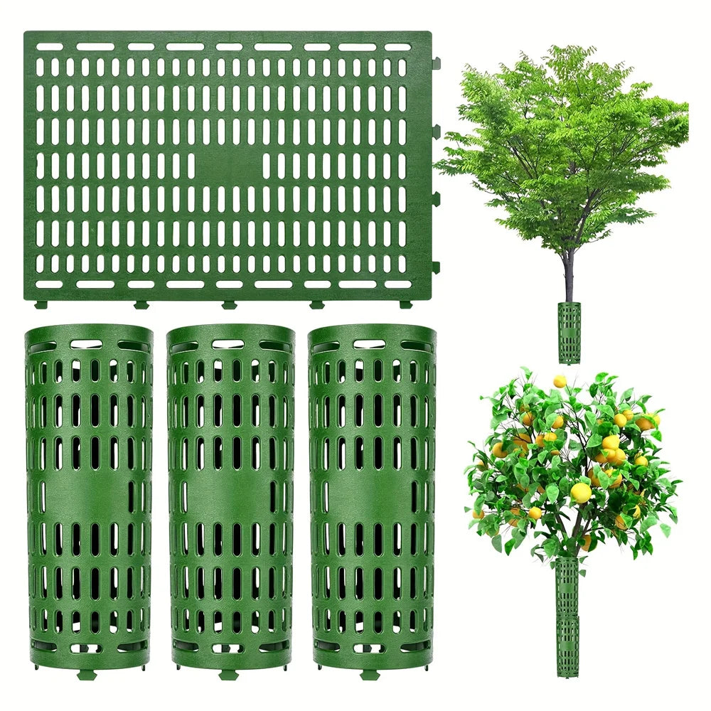 Tree Trunk Protector Plastic Tree Guard Flexible Adjustable Breathable Bark Guard for Sapling from Rodents Rabbits Mowers Garden