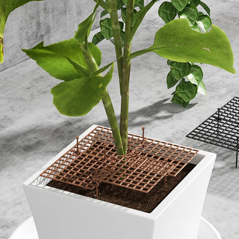 Flower Pot Cover Plant Pot Grid Flower Pot Cover Garden Plant Pot Soil Guard Cover Plant Protector Grid Protection Accessories