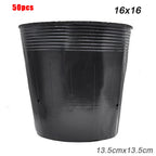 50/100Pcs Plastic Seedlings Starter Pot Black Flexible Plastic Seedling Pots for Starting Seedlings Succulents Seedling Bag