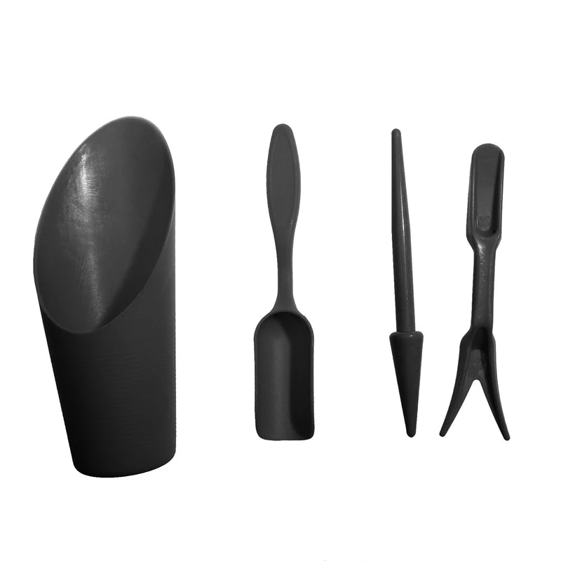 4Pcs Garden Planter Kit Sowing Shovel Spoon Succulents Seedlings Tool Bonsai Fertilizer Plastic Handle Soil Replacement Tools