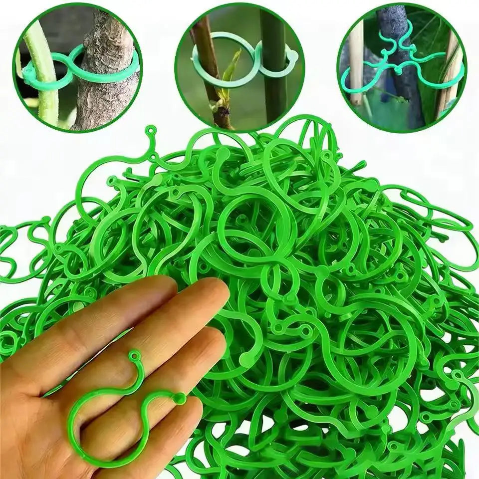 100 Pcs Plant Clips for Climbing Plants,Tomato Trellis Garden Vine Strapping Bundled Buckle Clips Plastic Trellis Plant Support