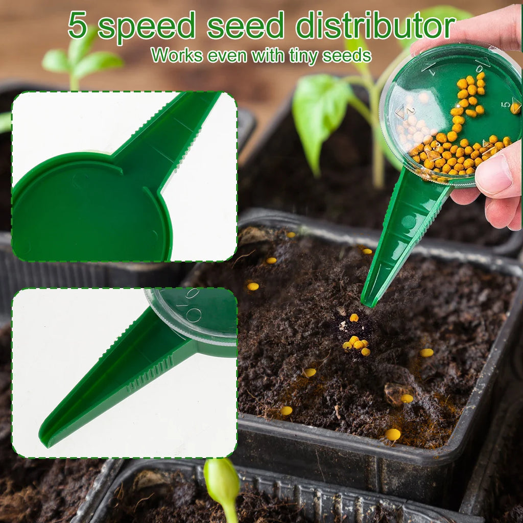 Adjustable Seed Distributor - An Easy-to-Use Manual Seeder Suitable for All Seeds, An Ideal Garden and Lawn Care Tool, and A See