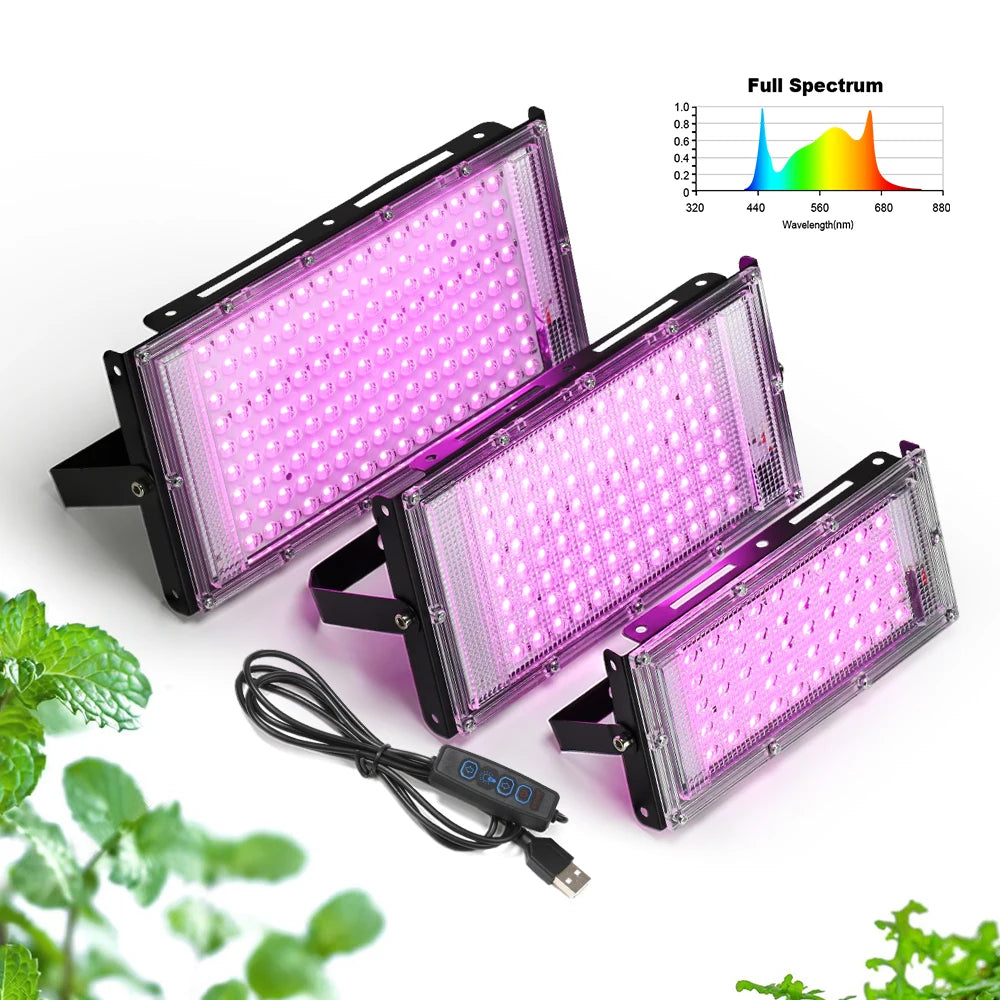 Led Grow Light 50W 100W 150W 220V Outdoor Full Spectrum LED Plant Growth Lamp Led Spotlight Projector Streetlight Led Floodlight