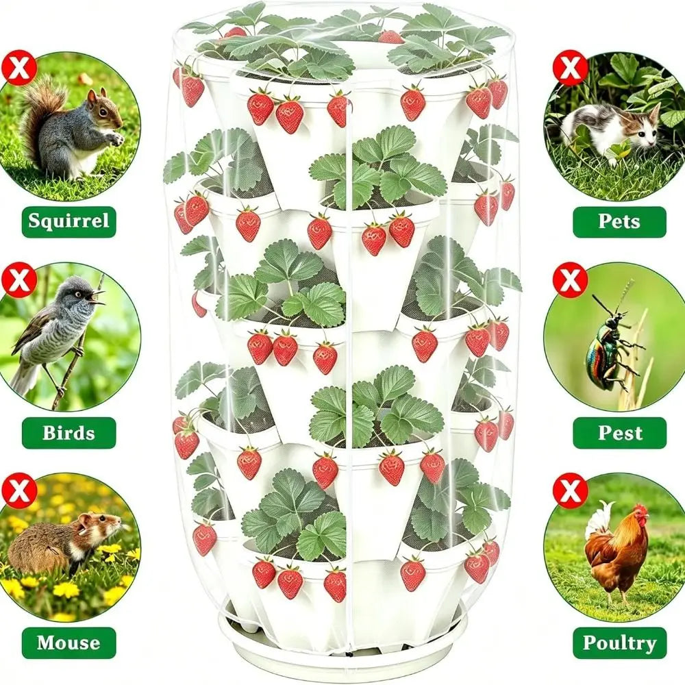 Portable with Zipper Mesh Plant Covers Reusable Protection Insect Netting Stackable Plant Protectors Greenhouse