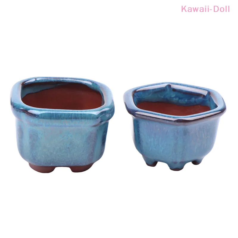 Dollhouse Mini Plant Pots Flower Pot With Holes Bonsai Flowerpot Purple Sand Craft Chinese Style Plant Pot Planter Garden Decor