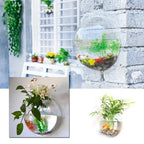 1Pc Free Punching Hydroponics Planter Home Decoration Pot Wall Hanging Mount Bubble Aquarium Bowl Fish Tank Aquarium Home Mini