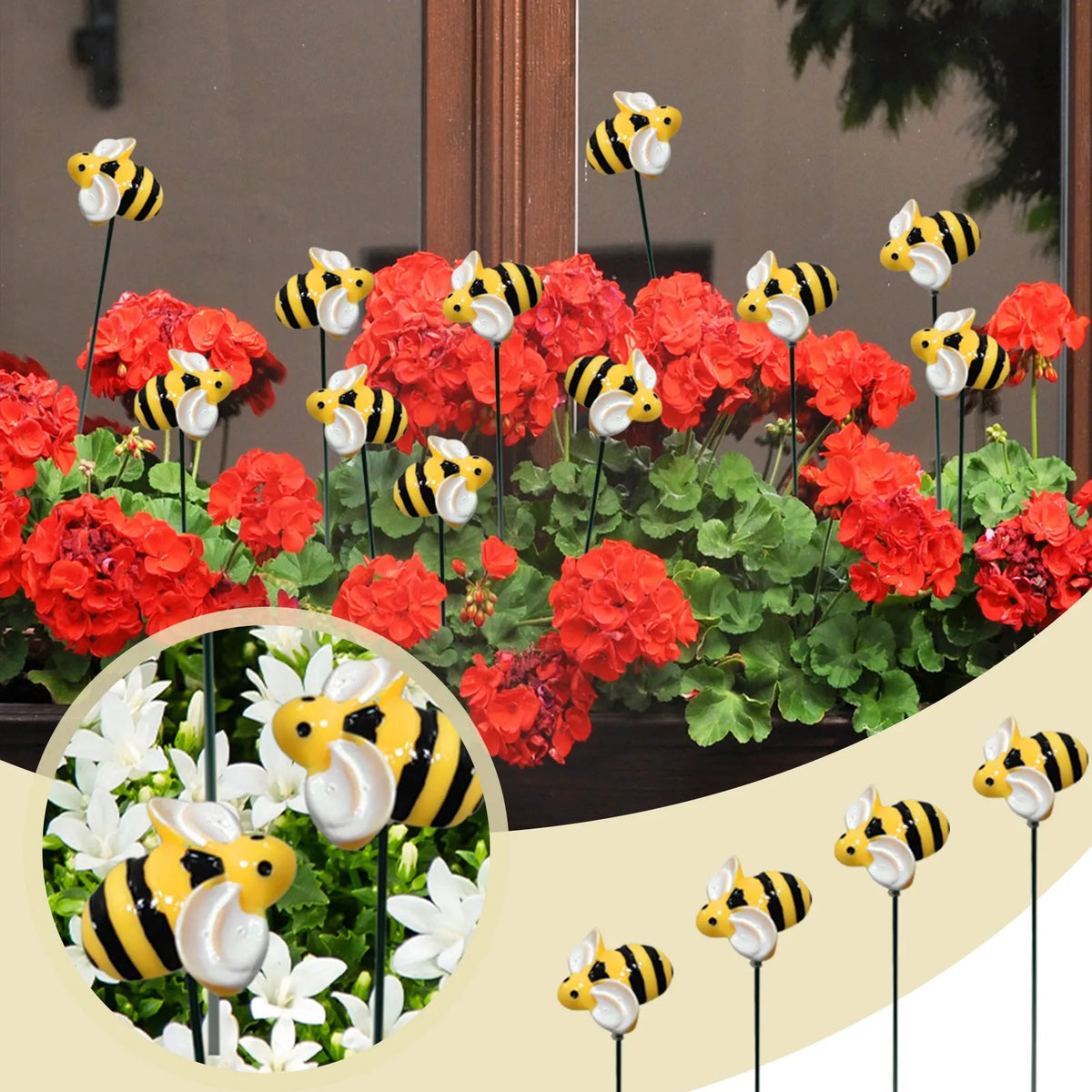 Bee Garden Stakes, 10/20/30-Piece Decorative Yard Set