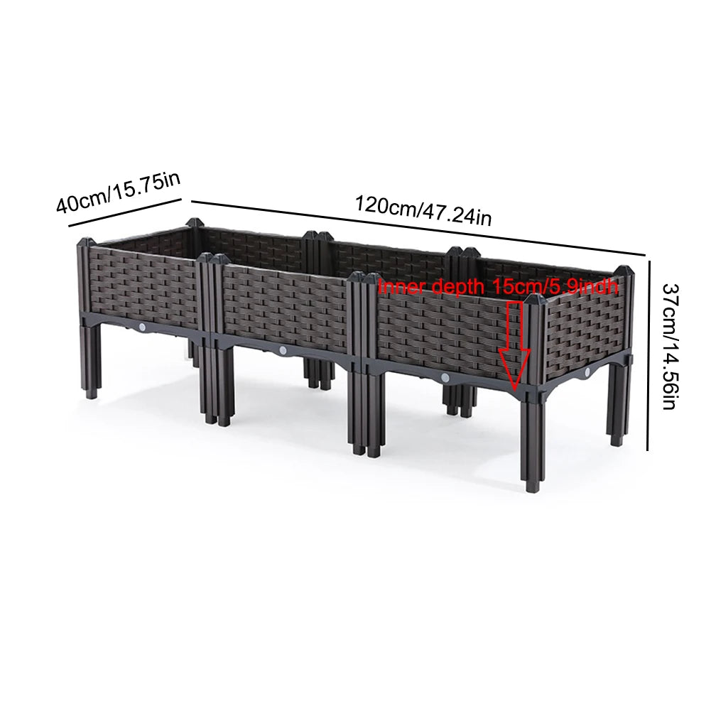 Plastic Raised Garden Bed with Legs Raised Planter Box Elevated Planting Container for Gardening Vegetables Fruits Flowers