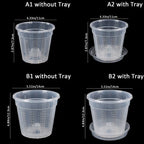 1Pc Household Garden Planter Drainage Pots With Holes Transparent Orchid Baskets Plastic Breathable Flower Pots Accessories