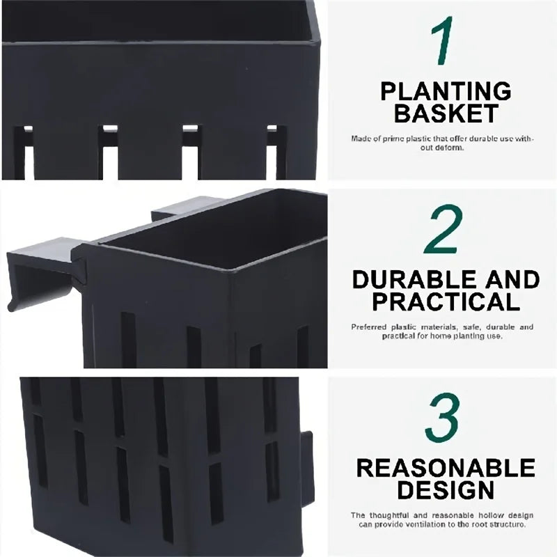 3pcs Plastic Aquarium Plant Holder Fish Tank Aquatic Hanging Aquatic Planter Aquarium Stand Pots Holders Flowerpot Basket Plants