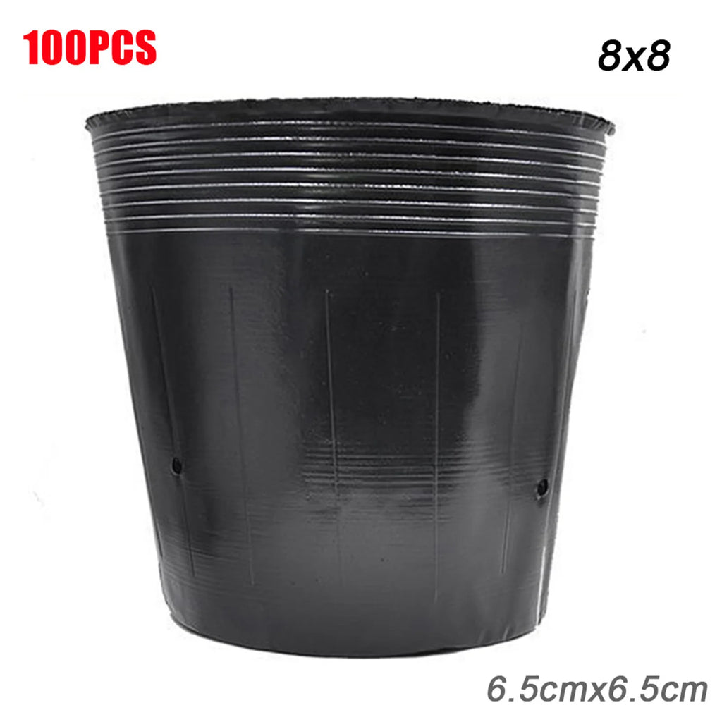 50/100Pcs Plastic Seedlings Starter Pot Black Flexible Plastic Seedling Pots for Starting Seedlings Succulents Seedling Bag