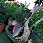 Heavy-Duty Manganese Steel Garden Shovel - Unbendable Garden Trowel with Ergonomic Rubber Handle, Super Hard Soil Digging Tool