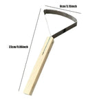 Manual Weeding Scraper with Wood Handle, Stainless Steel Tool for Removing Weeds from Lawn & Cracks