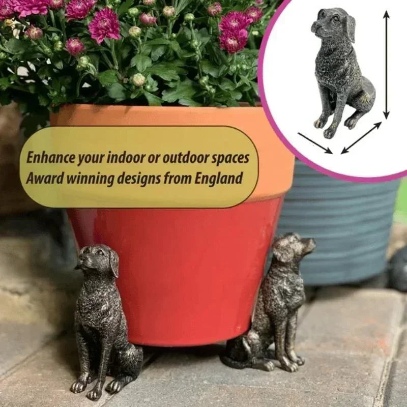 3Pcs Flower Pot Feet Stand Animal Shape Cat Dog Rabbit Plant Pots Risers Pad Outdoor Garden Resin Pot Foot Plant Bonsai Holders