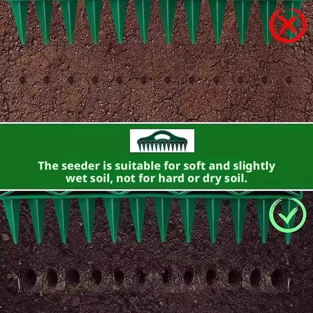Garden Seeder Tool Manual Seeds Spreader Soil Puncher Seed Spacer & Soil Loosener for Easy Planting