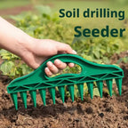 Garden Seeder Tool Manual Seeds Spreader Soil Puncher Seed Spacer & Soil Loosener for Easy Planting