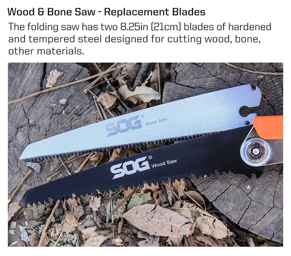 SOG Folding Saw Multifunctional Hand Tools Mini Foldable Home Garden Outdoor Camping Hunting Small Survival Multi-tool Wood Saw