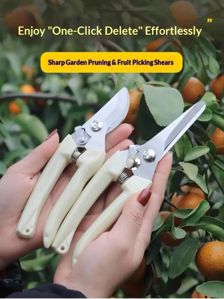 Pruning Shears Stainless Steel Garden  Multifunctional Branch Cutter Hand Pruner for Plant Flower Tree Trimming Garden  Tool