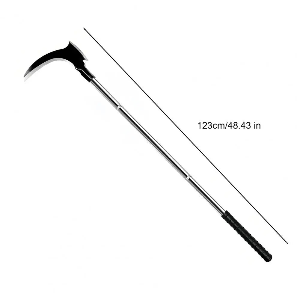 Sickle Weeding Tool Long Handle Manual Weeder with Double Blade Head Garden Hand Tool for Weeding Farm Harvesting Clearing Vines