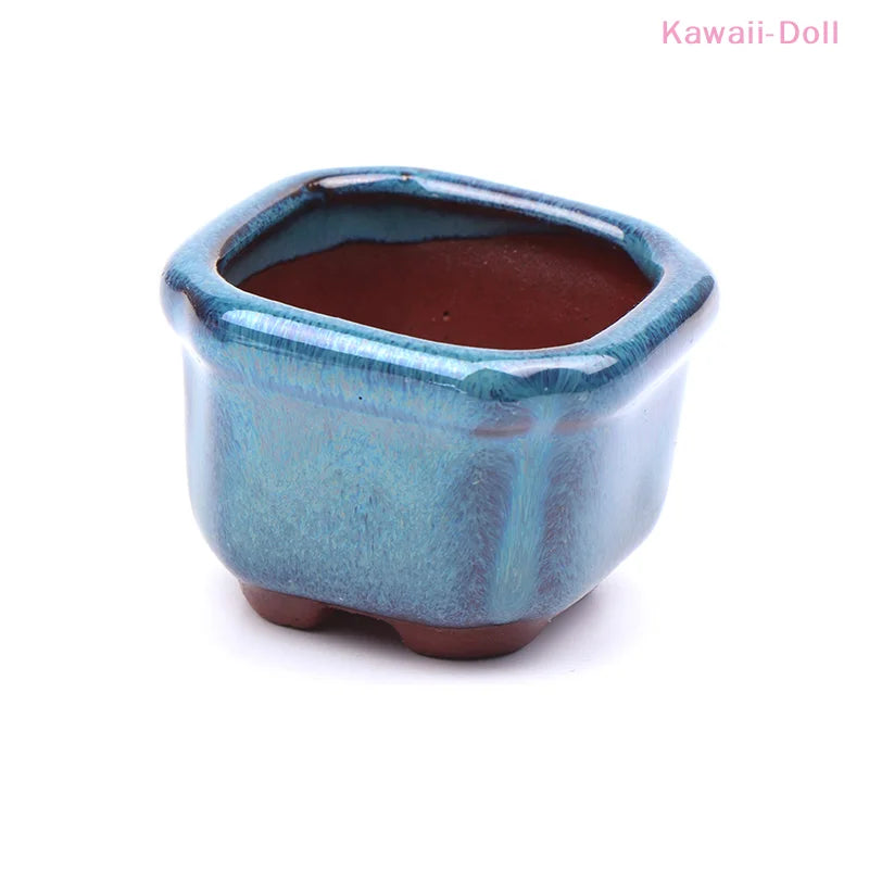 Dollhouse Mini Plant Pots Flower Pot With Holes Bonsai Flowerpot Purple Sand Craft Chinese Style Plant Pot Planter Garden Decor