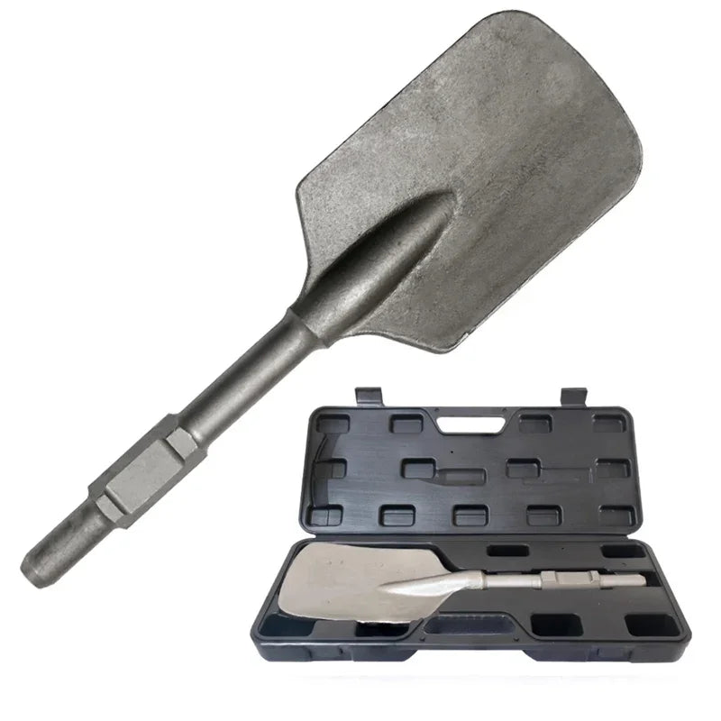 Garden Landscaping Clay Spade with Storage Case for Soil & Gravel - Heavy Duty Steel Digging Tool for Jack Hammer