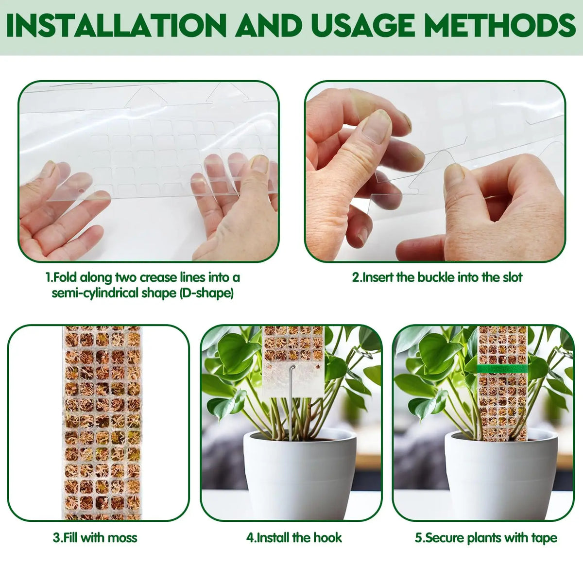 Plants Moss Pole Garden Subject Flower Plant Climbers Bonsai Accessories Pots Tutors ,for Planters Plants Growth Holder Support