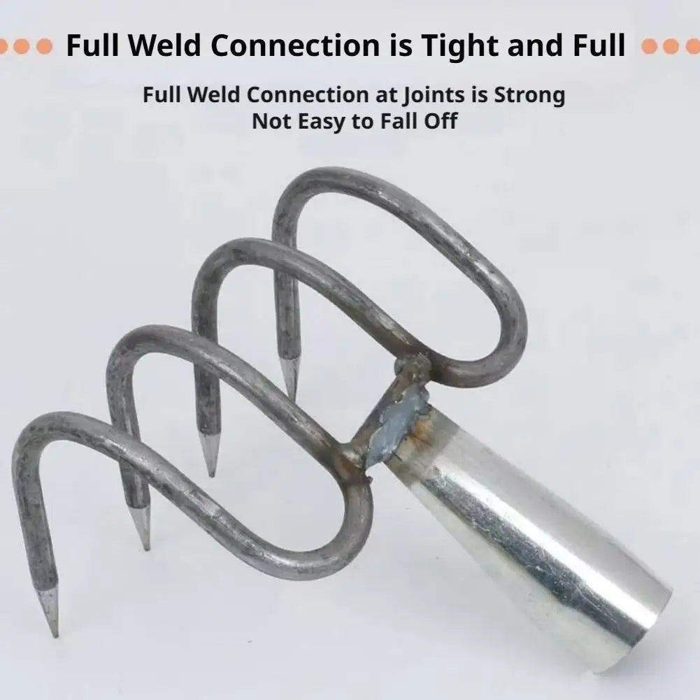 4 Claws Garden Hand Rake Durable Garden Cultivator Fork Head Soil Digging Rake Head Weeding Harvesting Landscaping Tool