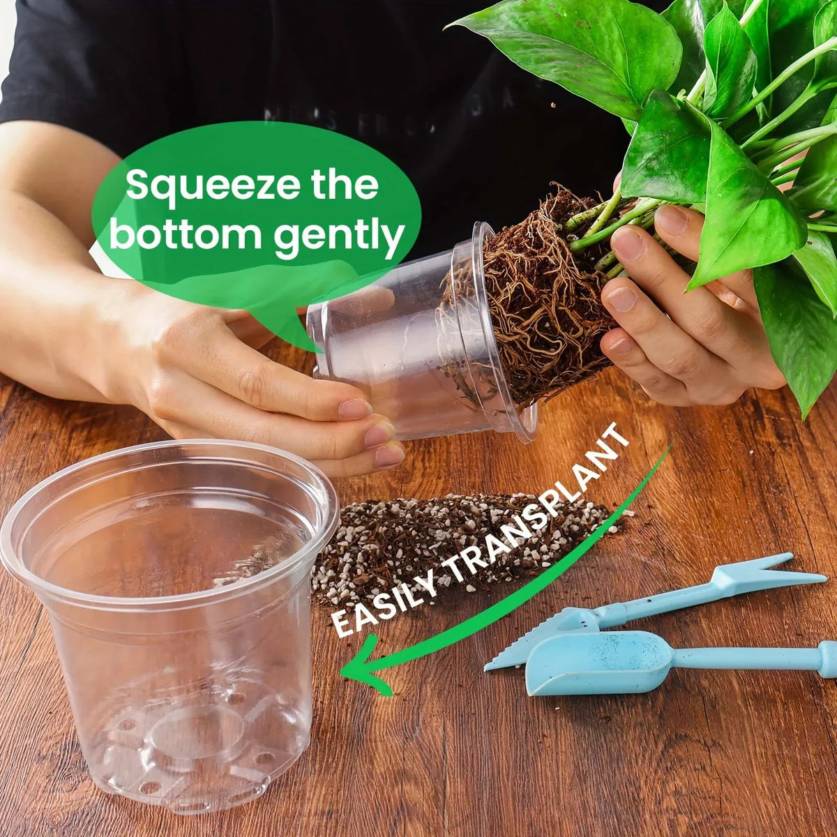 72pcs/set Clear Nursery Potsplant with Trays and Labels, Transparent Plastic Planter, Seed Starting Pot Flower Plant Contai