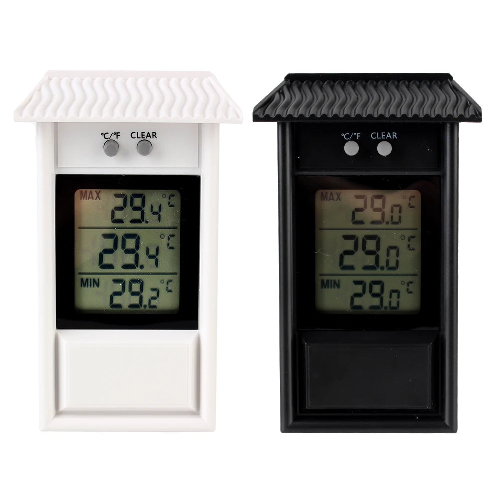 Indoor Outdoor Max Min LCD Electronic Thermometer Gauge Weather Sensor for Home Garden Greenhouse Digital Display Screen
