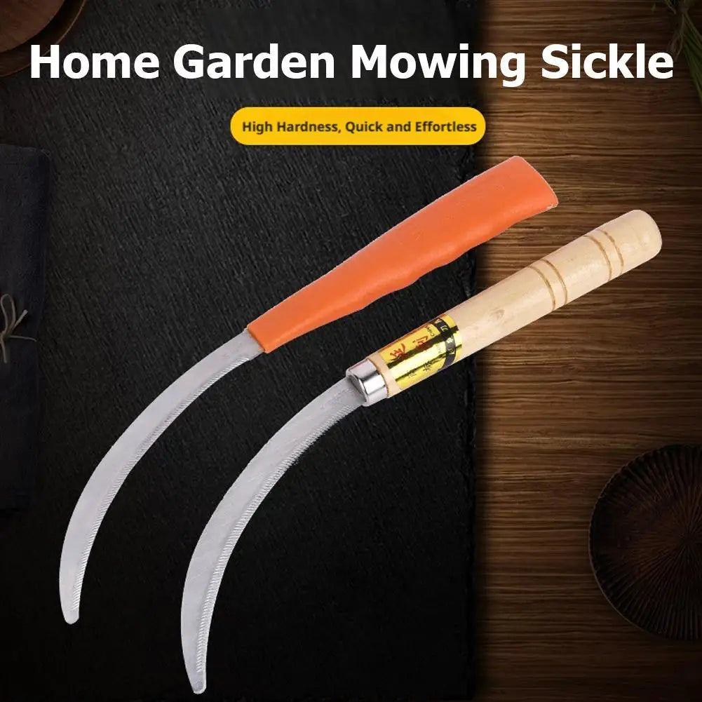 Home Garden Weeding Sickle Sharp Stainless Steel Mowing Tool with Non-Slip Handle for Gardening Weeding & Harvesting