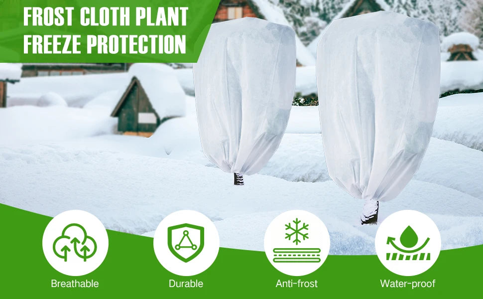 Winter Plant Cold-proof Cover Plant Protection and Warmth Covers Drawstring Zipper Fixed Non-woven Fabric Casing Outdoors Garden