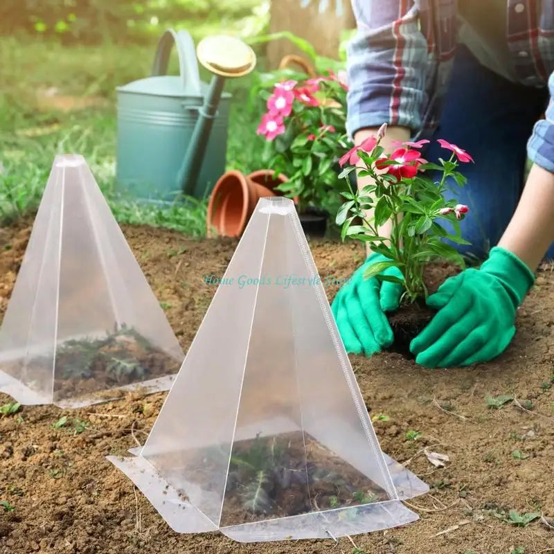 E74E 20pcs Clear Plastic Plant Protectors for Seedling Defense Sun Frosts Snail Bird