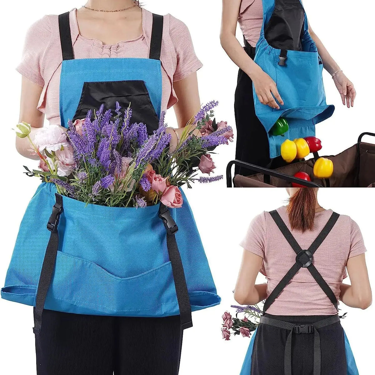 Gardening Tool Quick Release Harvesting Apron Waterproof Oxford Cloth Large-capacity Harvesting Bag For Vegetable Garden
