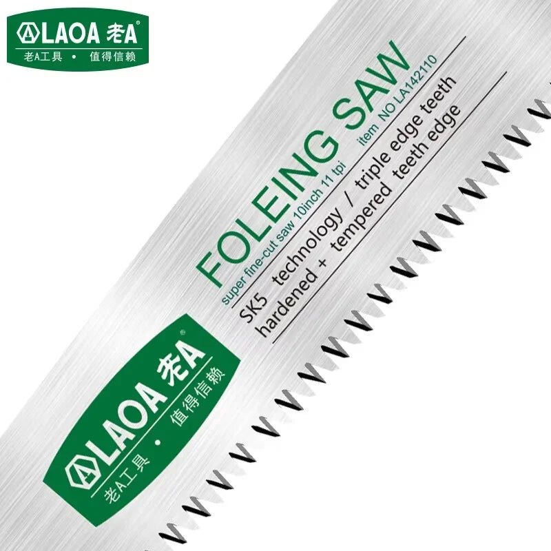 LAOA SK5 Garden Saw Hand Saw Household Saw Small Handle Manual Saw 11 Fine Tooth Saw 250mm for Woodworking Pruning