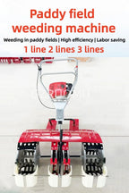 Lightweight Hand Push Row Crop Weeder Walking Inter-row Cultivator Labor Saving Soil Loosening Weeding Machine