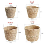 1Pcs Mini/S/M/L Grass Woven Flowerpot For Garden Terraces Small Plant Flower Basket Seedling Containers Planter Basket