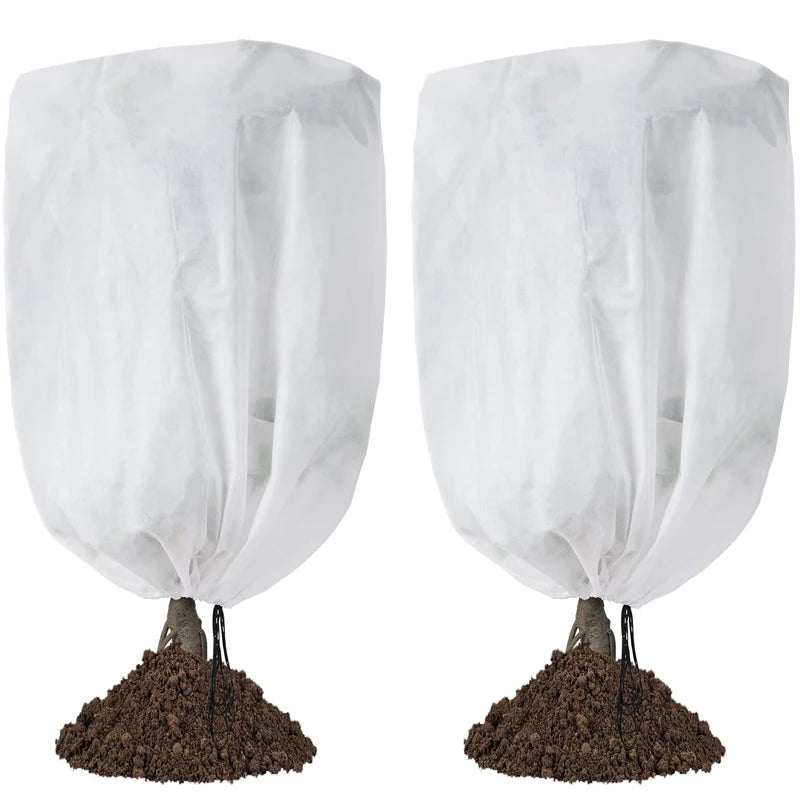 Winter Plant Cold-proof Cover Plant Protection and Warmth Covers Drawstring Zipper Fixed Non-woven Fabric Casing Outdoors Garden