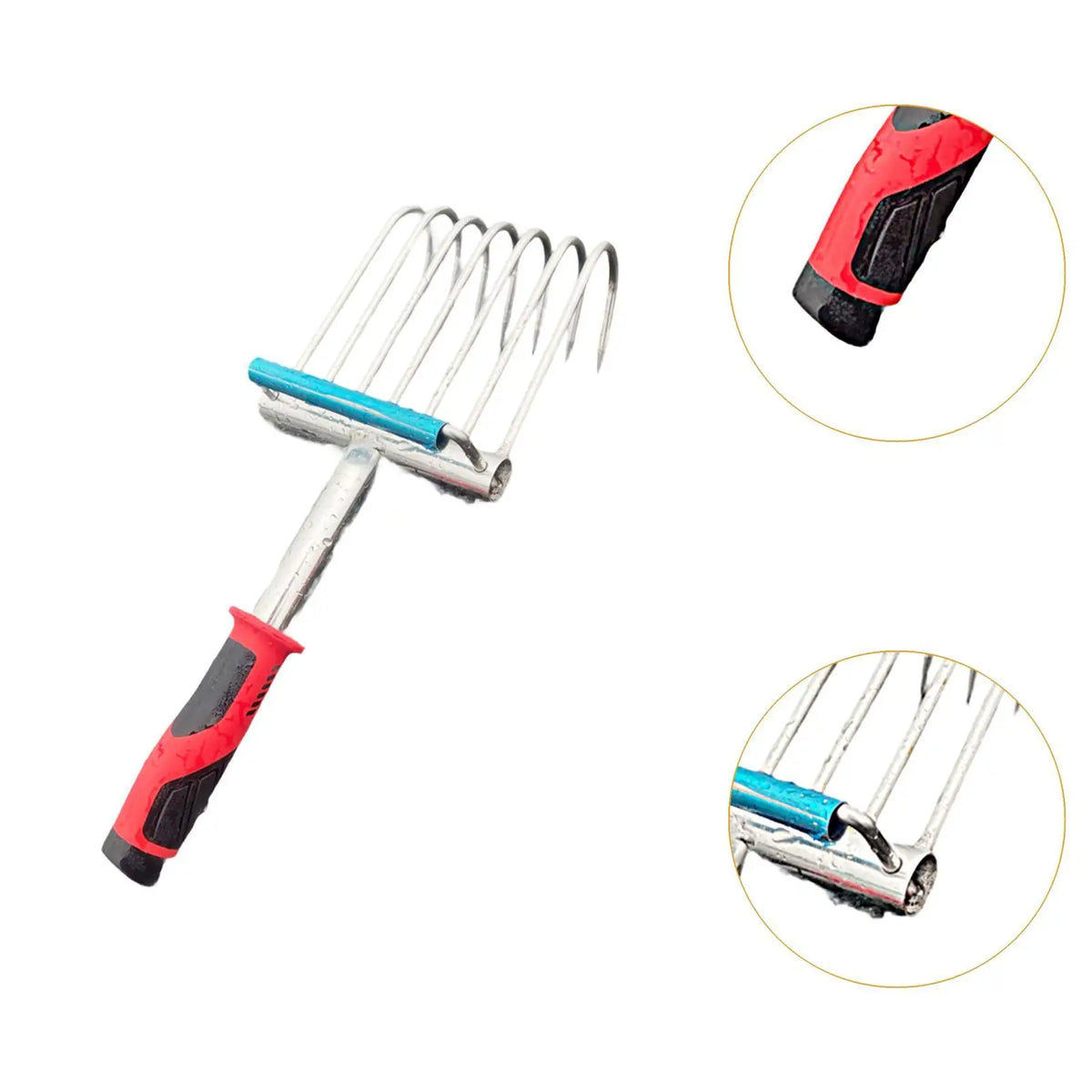 Hand Rake Weeding Versatile Handheld Gardening Tool for Lawn Beach Backyard