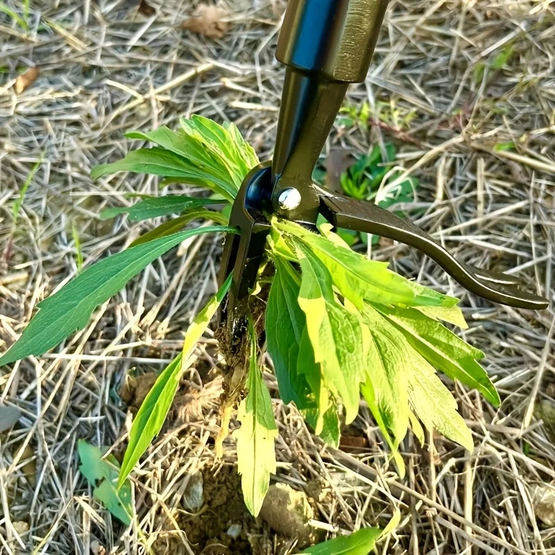 Heavy-Duty Stand Up Weed Puller Tool,4-Claw Upright Weeder with Adjustable Height, Portable Tool for Lawn,Durable,Lightweight