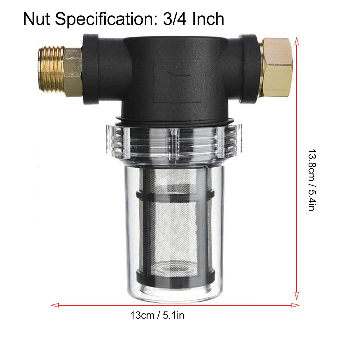 Garden Hose Filter Avoiding Blocking Engineering Plastic Whole House Sediment Water Filter 3/4 Inch Thread for Household